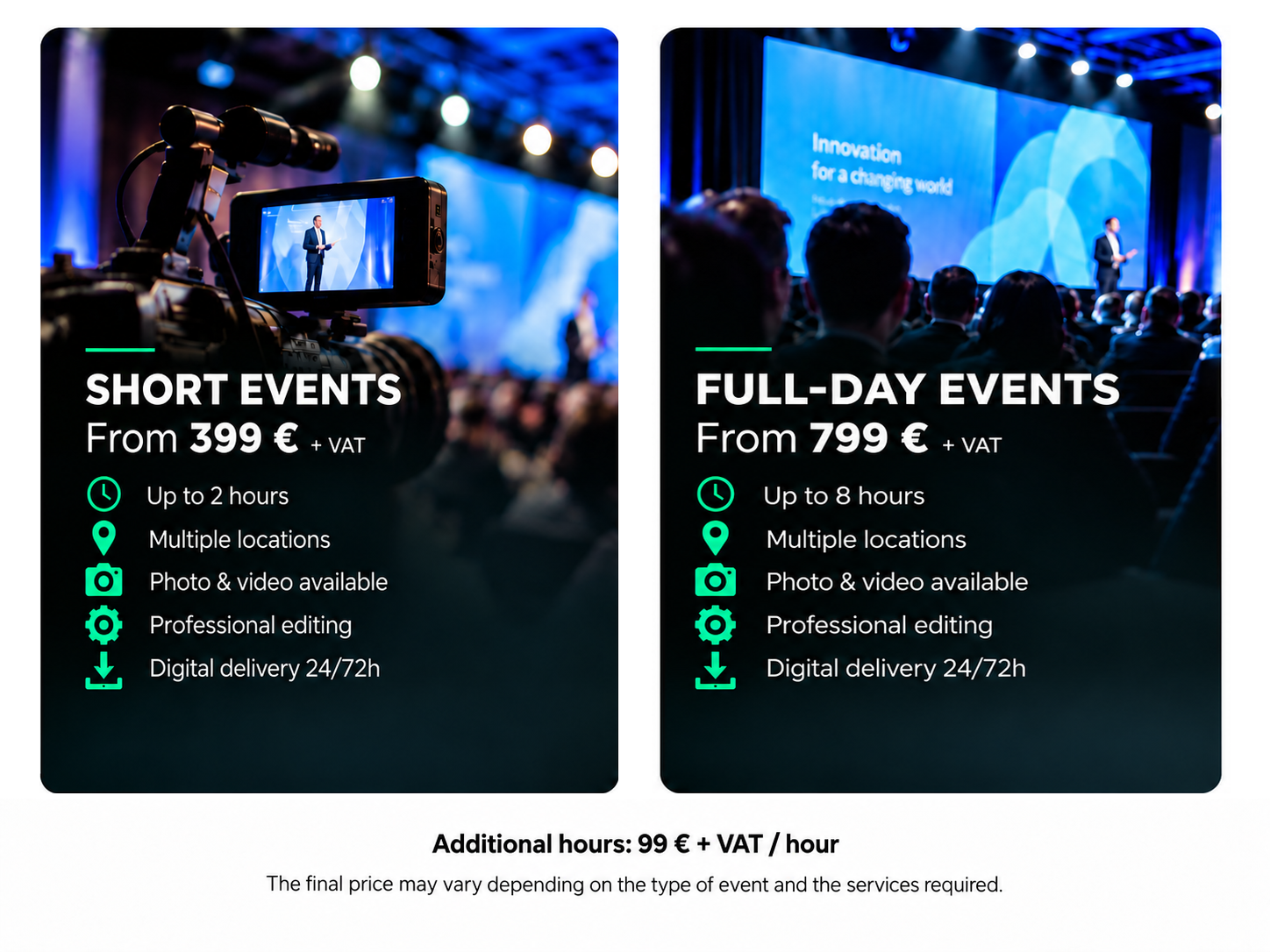 PHOTOGRAPHY PACKS BARCELONA EVENT